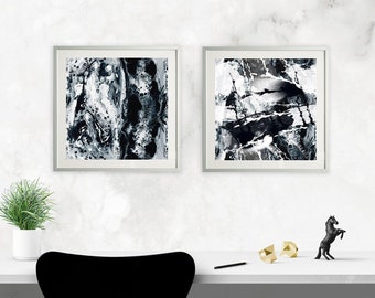 Abstract Painting Prints, Framed ready to hung 13x13"/33.5x33.5 cm