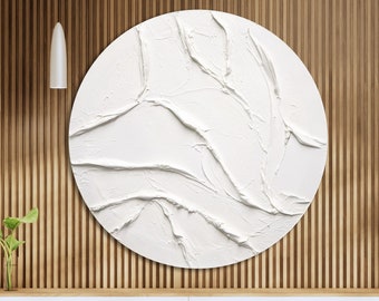 Arte 3D minimalista blanco - Pintura original