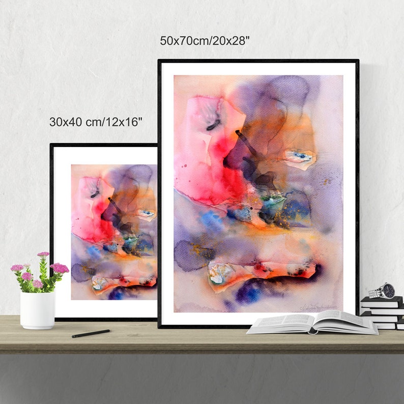 Digital Abstract Art Print, Various Sizes 30x40 cm/11.8x15.7 inches, 50x70 cm/20x27 inches 50x70 cm