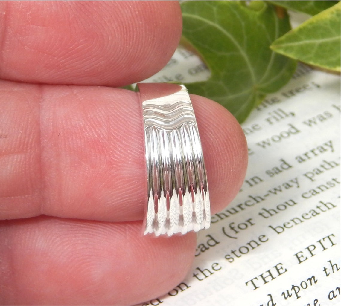 Solid Silver Antique Teaspoon Ring 925 Sterling Silver Etsy