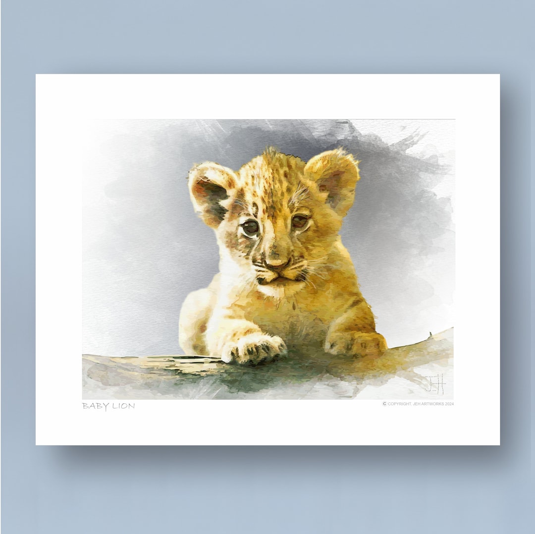 Cub Prints Lion Cub Print Digital Download - Etsy
