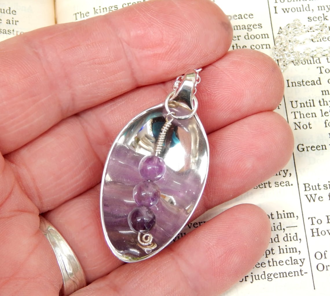 Vintage Silver Spoon Pendant English Solid Sterling Silver Etsy