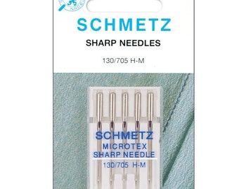 1 Pack Microtex Sharp Size 14 Schmetz Brand Sewing Machine Needles Type 130/705 H-M Size 90/14 (5 Total Needles)