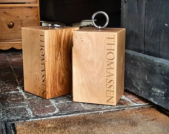 Extra Large Personalised Oak Door Stops