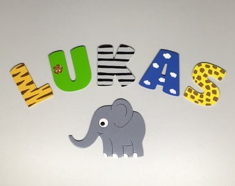 Cute wooden letters for the nursery door - Design Safari