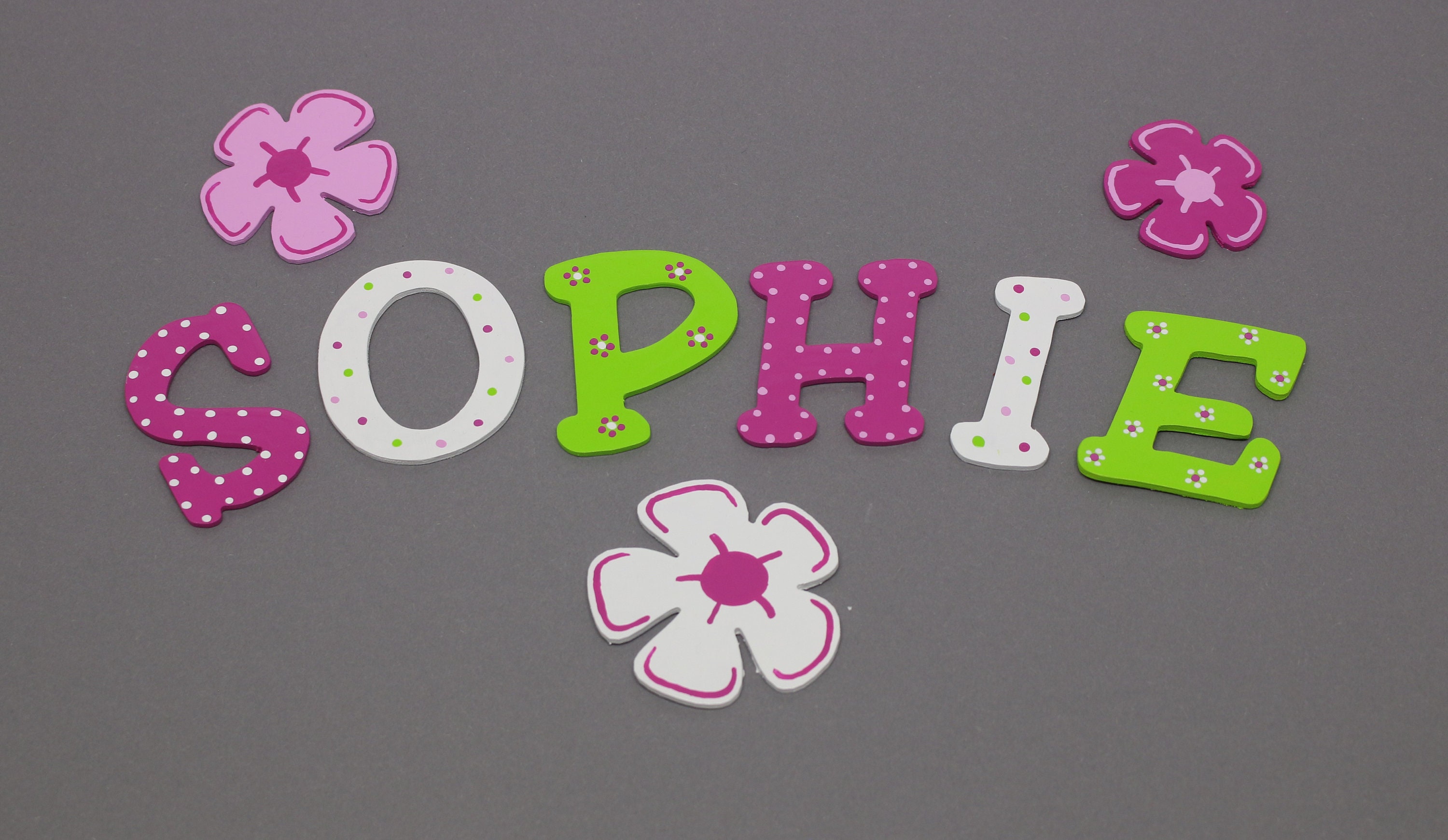 Wooden Letters for Nursery - Door, Flowers - by FLoPHi
