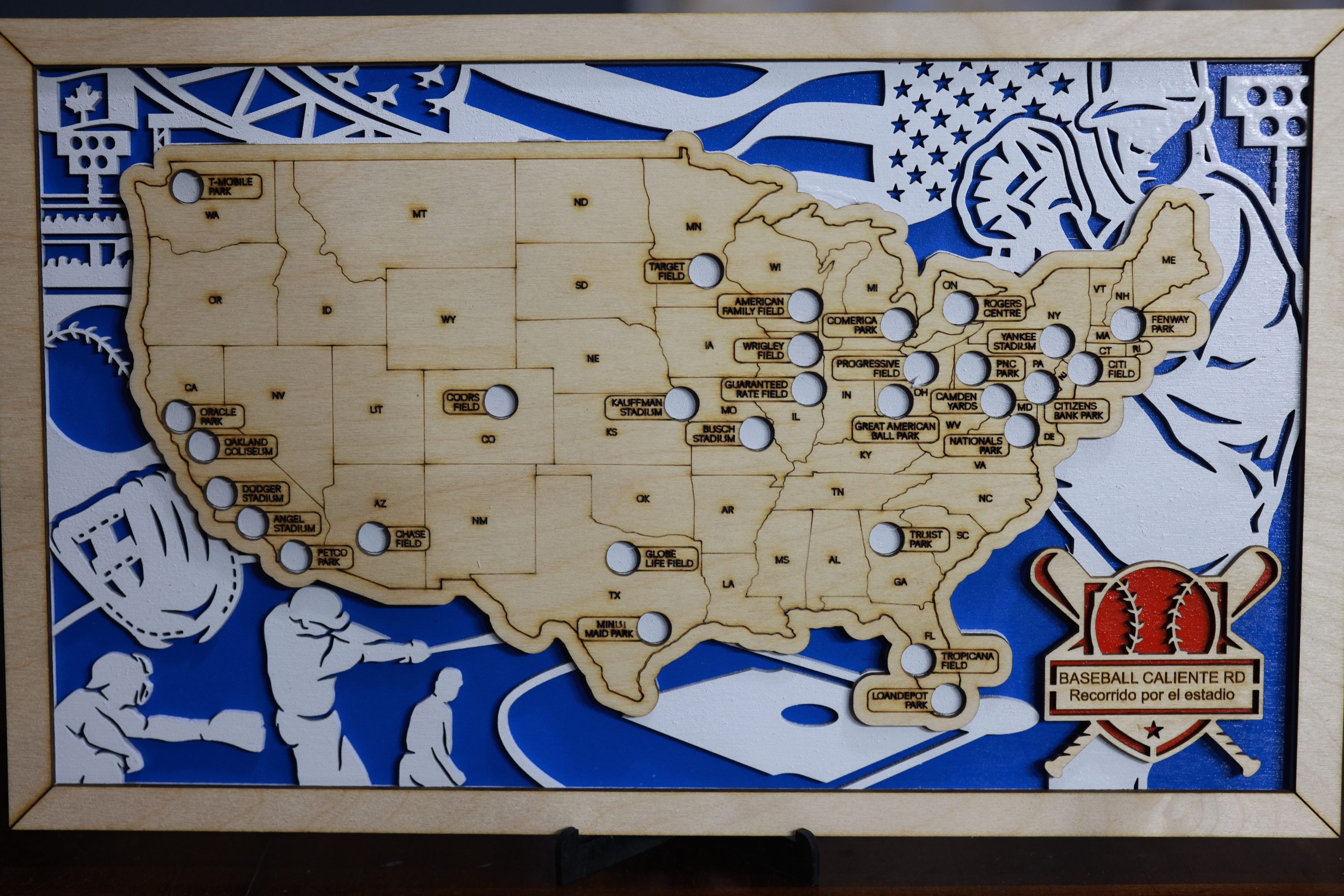 USA Baseball Push Pin Map Framed and Personalized from OnlyGlobescom   Free Shipping