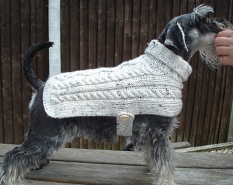 Handmade Tweed Small Or Medium Dog Coat Jumper With Buttons And Cables Made To Order