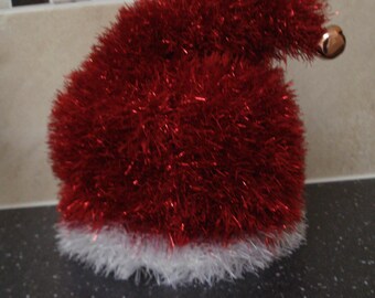 Xmas Hat Toilet Roll Cover With Bell