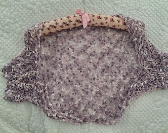 Lilac And White Shrug Which Doubles As A Scarf