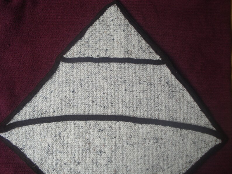 Blanket for Baby Aran Oatmeal Yarn and Brown Trim Wrap Around Cocoon Swaddling