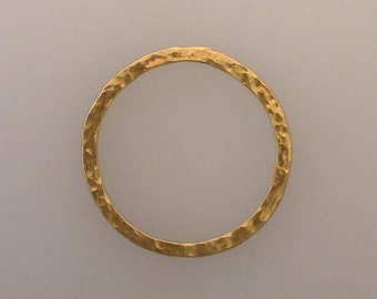 18k solid gold hammered ring
