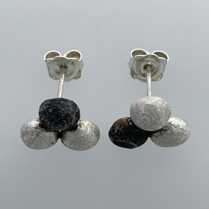 Silver geometric stud earrings image 2