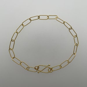 18k solid gold oval link chain bracelet