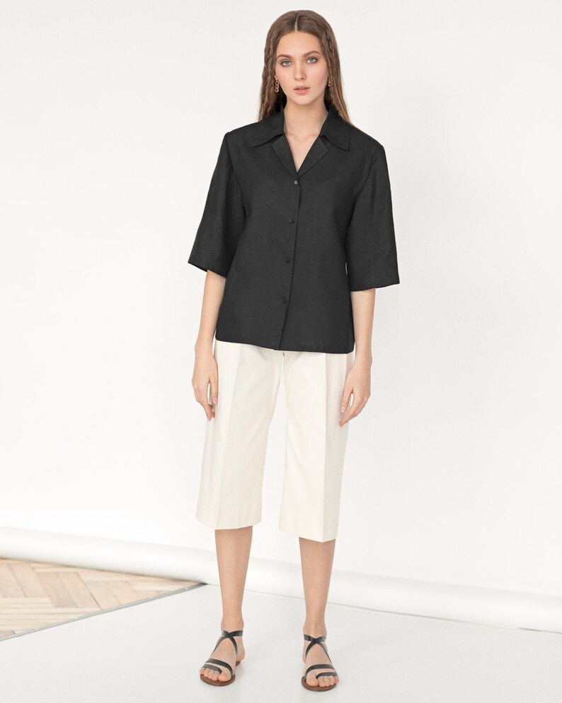 High-waisted Cotton Bermuda Shorts Summer cotton bermuda shorts Culottes shorts