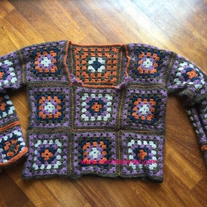 Granny Square Sweater Crochet Patterns Jumper Guernsey - Etsy