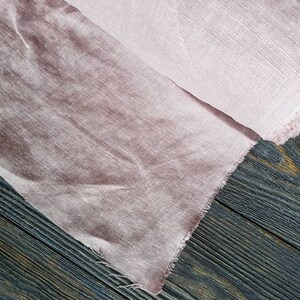 Dusty pink rose linen fabric by the meter, softened washed dusty pink natural linen fabric, stonewashed pink linen fabric by the yard 7oz