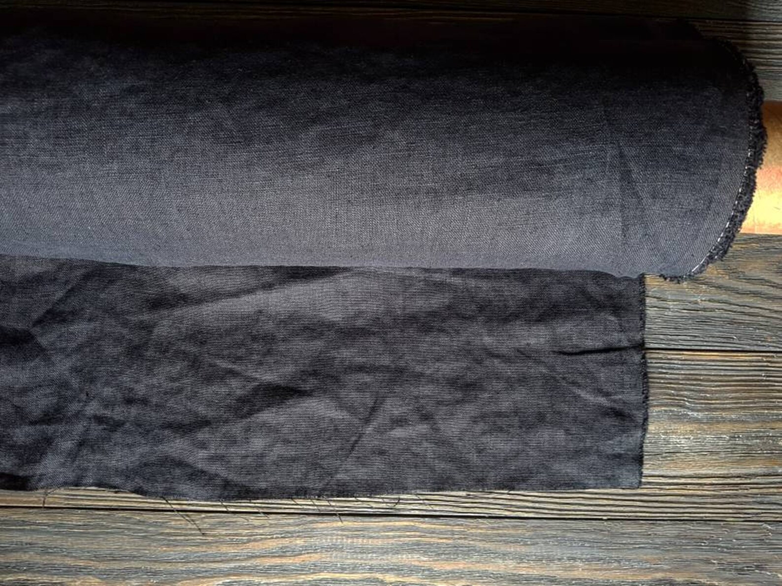 Softened Charcoal Linen Fabric by the Meter Natural Linen Etsy