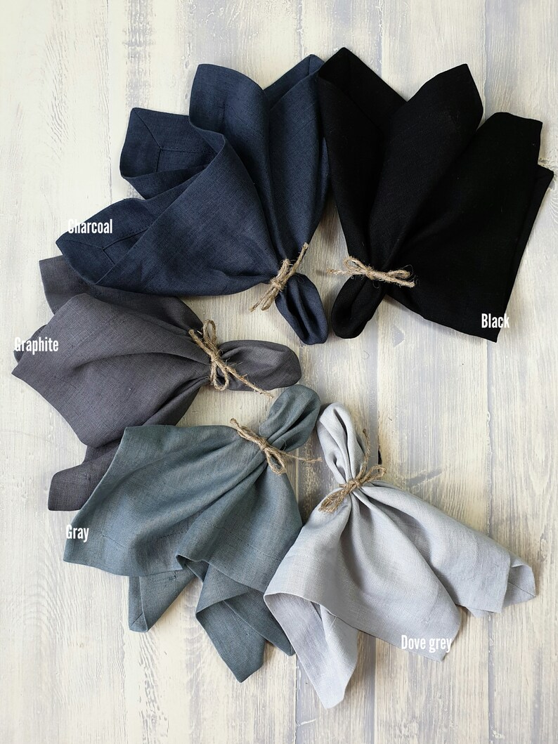 Softened Charcoal Linen Fabric by the Meter Natural Linen Etsy