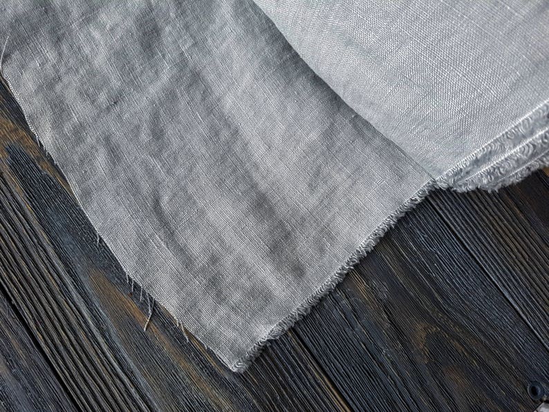 Softened dove grey linen fabric by the meter natural linen Etsy