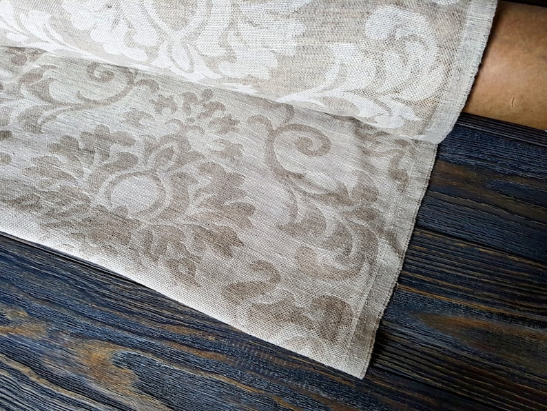 Luxury linen fabric by the meter damask linen fabric Etsy