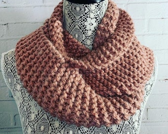 light terra cotta pink infinity scarf / pink infinity scarf / knit infinity scarf / crochet scarf / wool circle scarf / circle scarf / sale