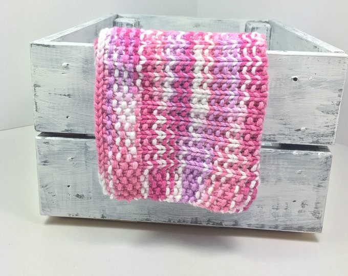 Vibrant Pink, Purple and White Knit Washcloth | Soft, Thick & Eco-Friendly Washcloth | Perfect for Skin Care Routine | Gifts for self care