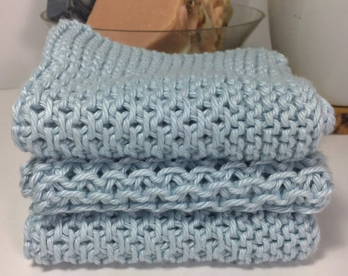 Knit cotton washcloth / Egyptian cotton washcloth / luxury washcloth for self care / spa cloth / luxury skincare / natural skincare