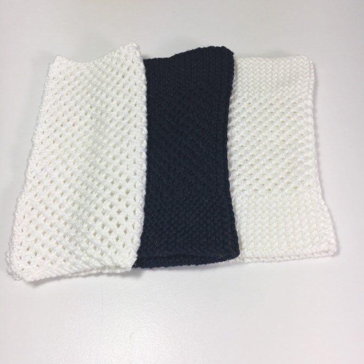 Knit cotton washcloth / pima cotton washcloth / black and white decor / spa cloth / luxury