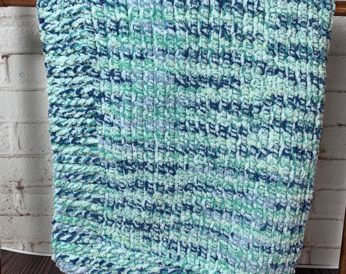 Hand Knit Cat Blanket | Knit Blanket For Small Dog | Cozy Pet Blanket | Cat Mat | Sofa Cover For Pets | Cat Gift | Dog Gift | Aqua Blanket