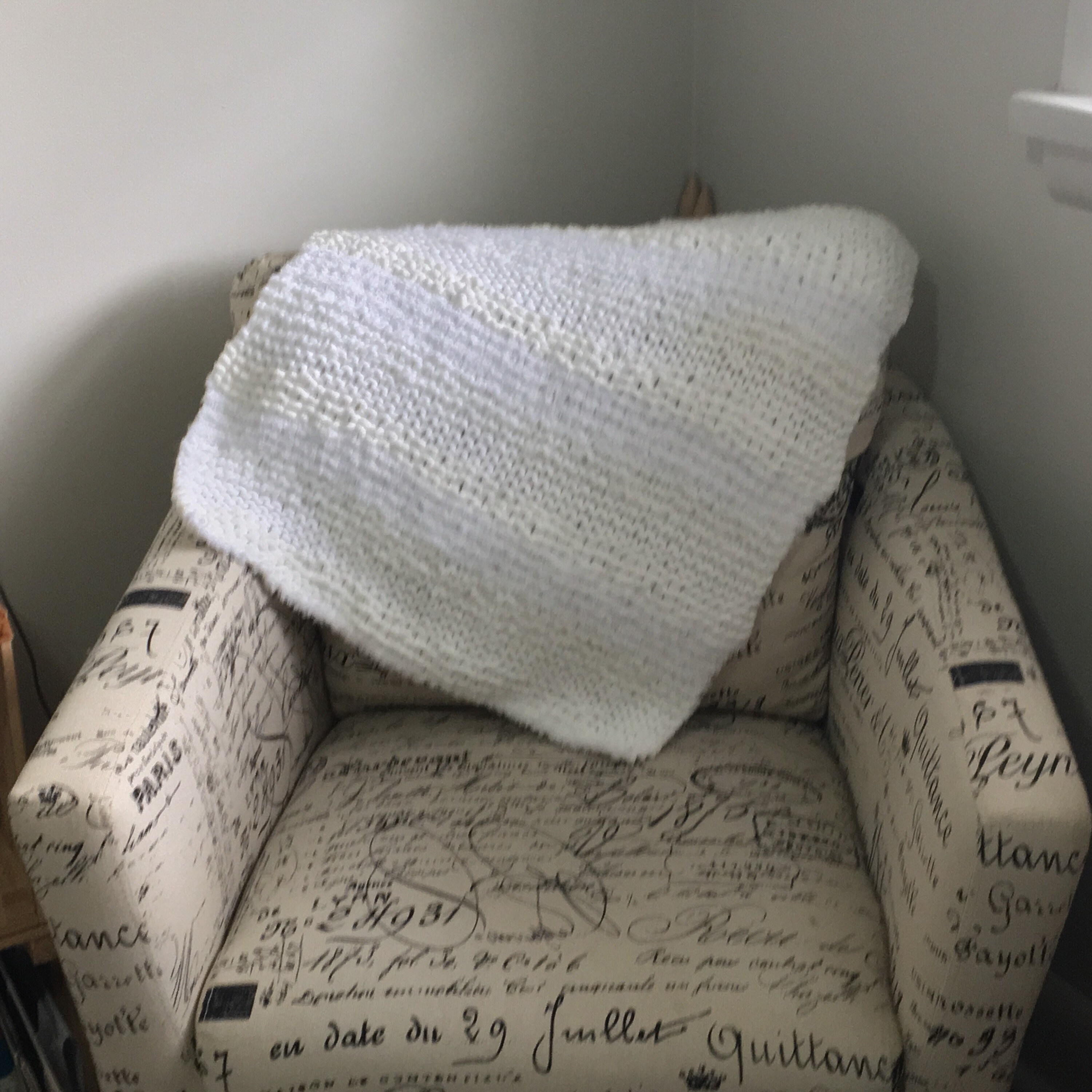 Hand knitted pet blanket / white blanket / white decor ...