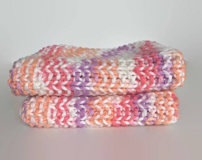knit washcloth  / knit dishcloth / eco friendly gift / hostess gift / baby washcloth / gift basket idea / boho chic / gifts for her