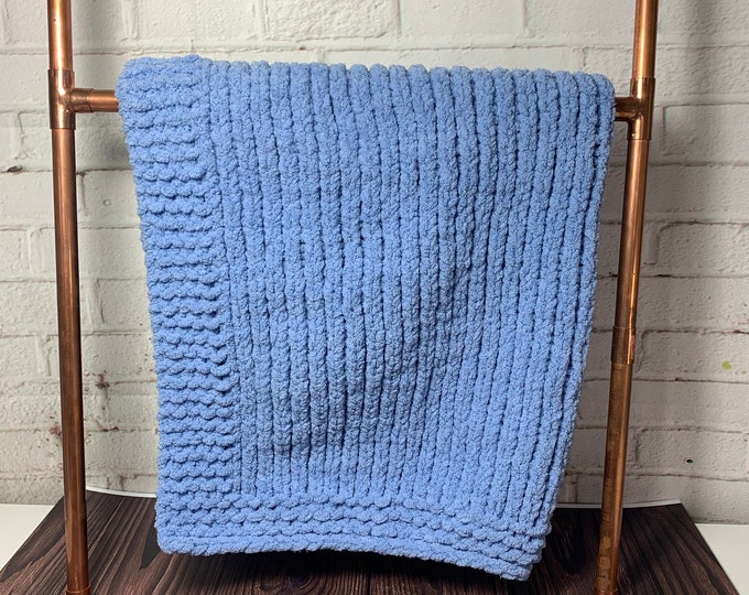 Hand Knitted Pet Blanket | Sparkly Blanket | Cat Blanket | Dog Blanket | Handmade Pet Gift | Blue Blanket | Blue Baby Blanket | Gift For Cat