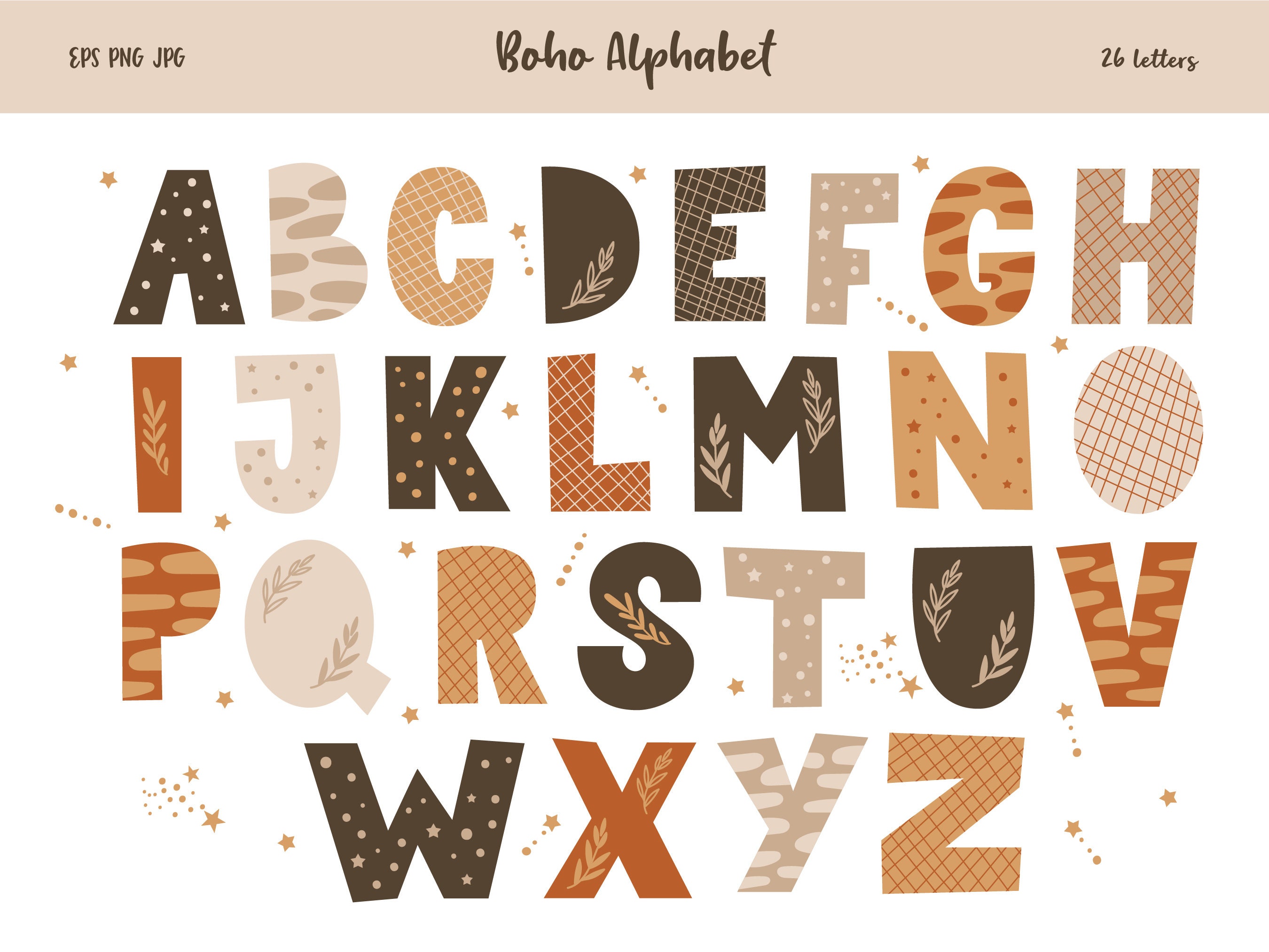 Boho Alphabet Printable Printable World Holiday