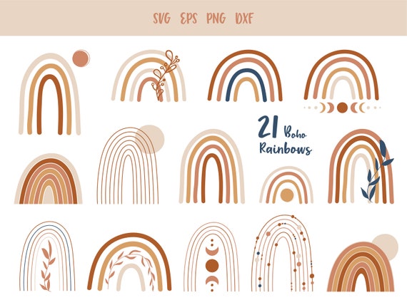 Download Rainbow SVG Rainbow Clip Art Boho Rainbow SVG Boho clipart ...