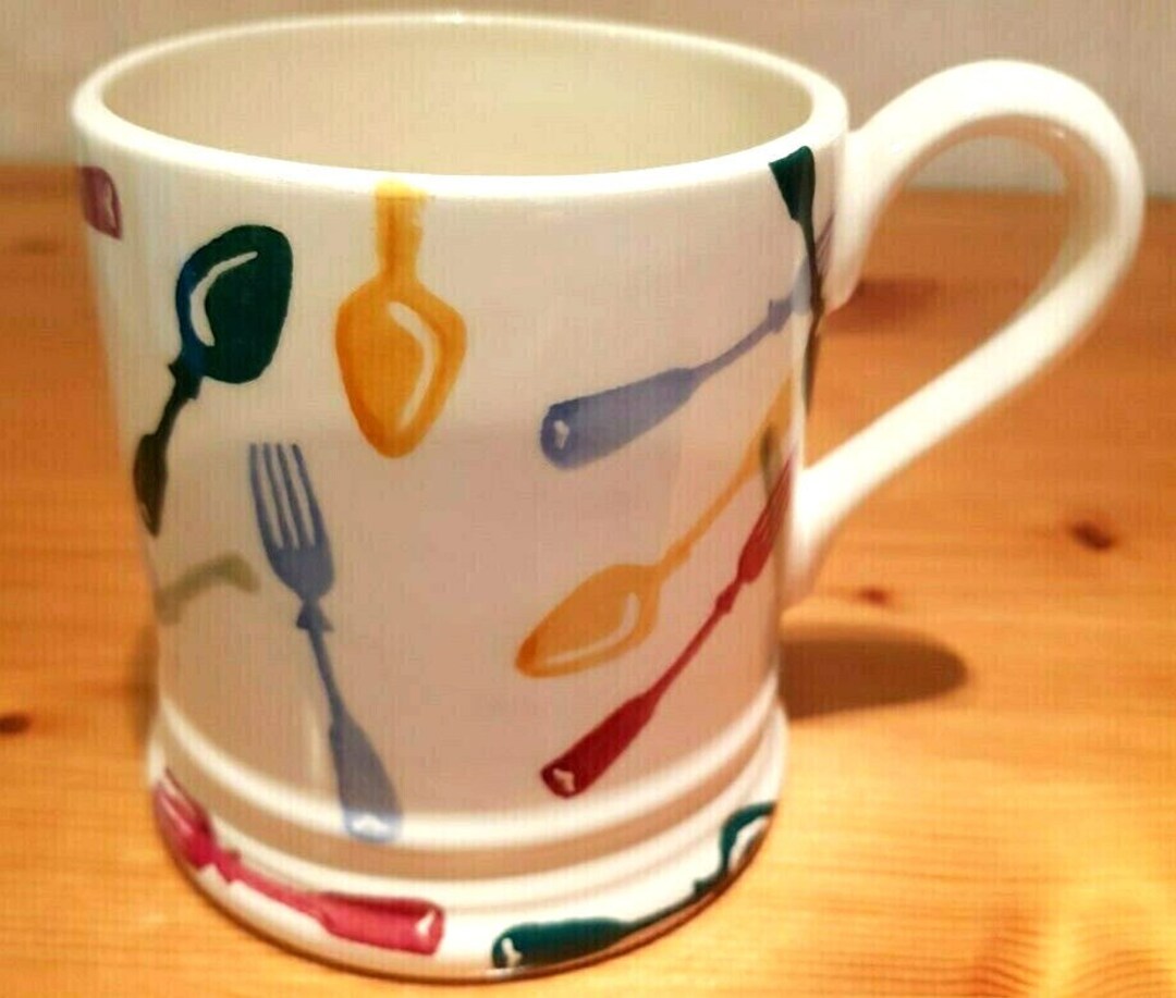 Emma Bridgewater Polka Dot Mug Knives and Forks Half Pint New