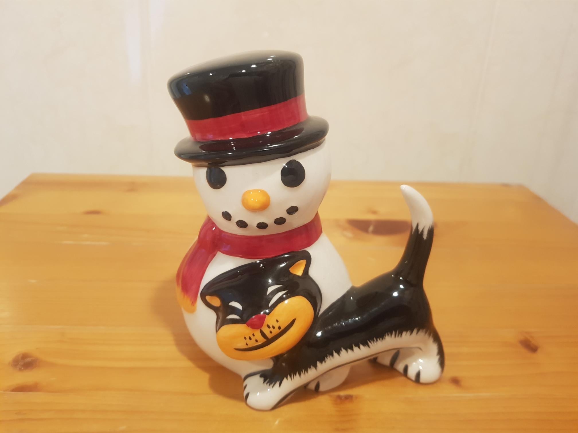 Lorna Bailey Cat and Snowman Christmas Special Collectable Piece Festive Ideal Xmas Gift Present