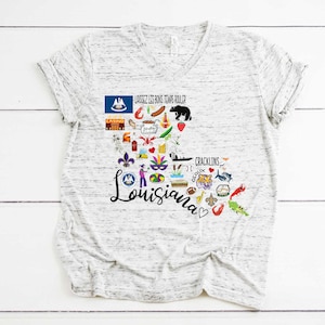 LoveBackDesigns Louisiana Shirt Louisiana T Shirt Louisiana Tee Graphic Tees V Neck Shirt Home State Shirt Home Shirt Louisiana State Ladies State Shirt