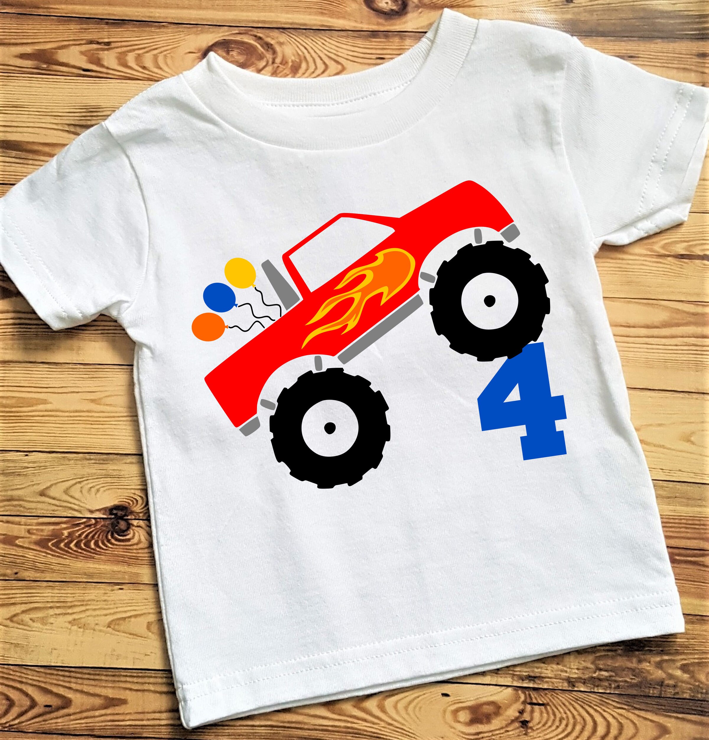 Monster Truck Shirt 4th Birthday Shirt Monster Truck T-Shirt | Etsy