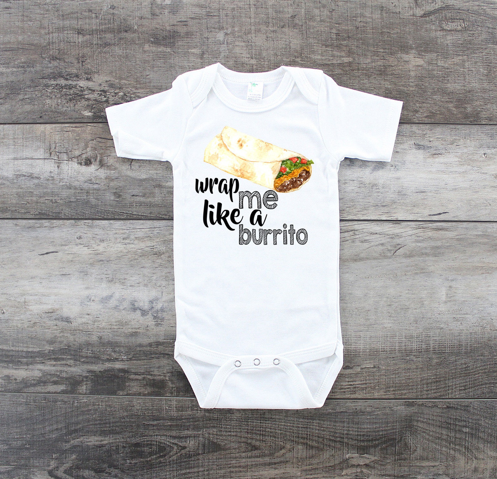 Wrap Me Up Like a Burrito Baby OnesieFunny Baby Shower Etsy
