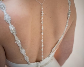 Abigail Bridal Back Necklace - crystal back drop - wedding jewellery - Bridal accessories