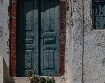 SANTORINI PHOTOGRAPHY, Greece, Door, Blue, Print, Poster, Art,  Santorini, Greek Islands, Colorful, Travel Photography