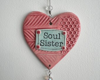 Soul Sister handmade ceramic wall hanging
