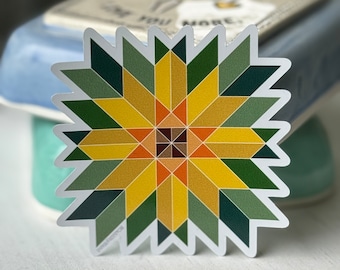 sunflower barn quilt inspired vinyl sticker