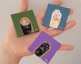 Teeny Weenie Beanies! Custom Toe Bean Pet Portrait - 2" x 2" - Dog, Cat, & Other Animals Paw Print