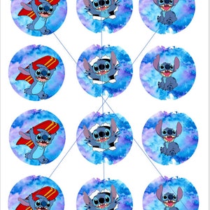 Stitch inspired Cupcake or Oreo Toppers