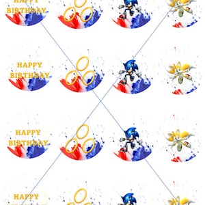 Edible Sonic the Hedgehog Inspired Toppers