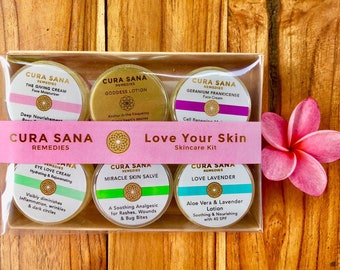 Love Your Skin/Kit de cuidado de la piel natural/ kit de belleza/lociones naturales/ paquete de regalo para el cuidado de la piel