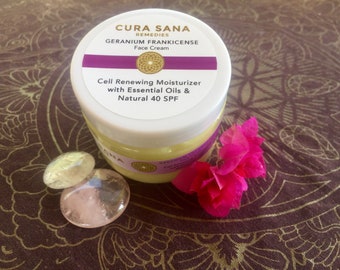 Geranium Frankincense face cream /natural moisturizer / natural face cream/ day & night moisturizer/ face cream with 40spf