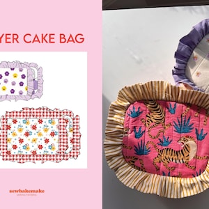 Layer Cake Bag | Ruffle Zipper Bag | Sewing Pattern | PDF download | beginner friendly